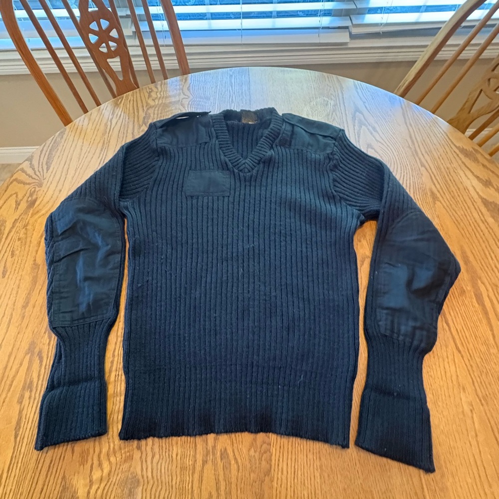 Vintage  Citadel Men’s Blue Virgin Wool Pullover Commando Sweater 46 XL British